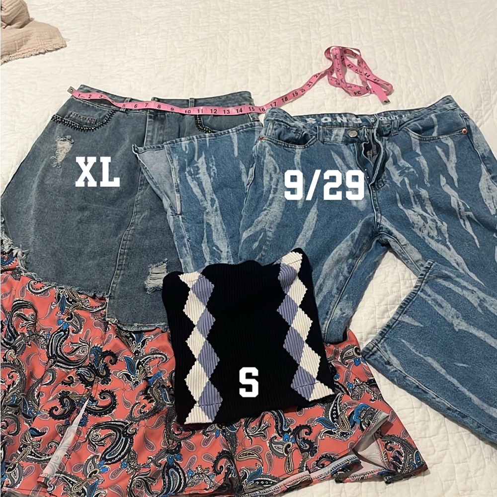 Skirt, Jeans, and Tube Top Bundle
